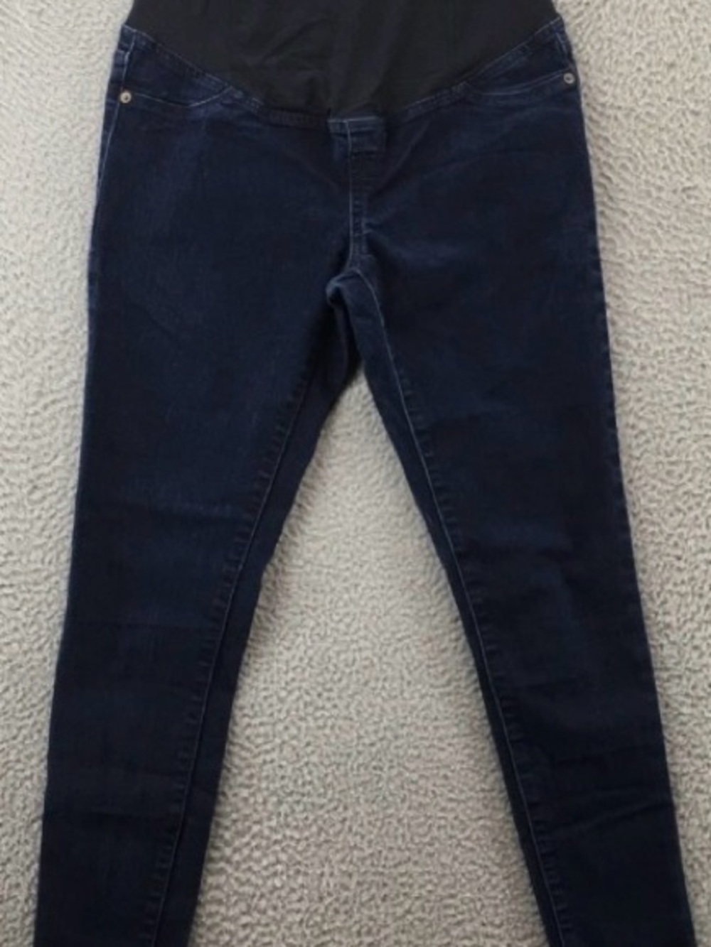 Kids Dark Blue Skinny Jeans with Black Stretch Waist Panel